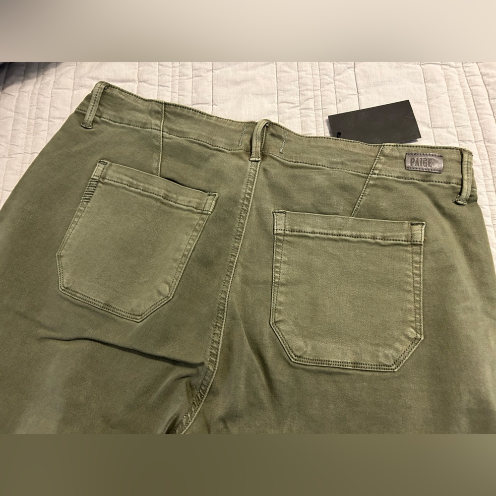 PAIGE Mayslie Straight Leg Pants in Vintage Ivy Green - Picture 3 of 7